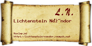 Lichtenstein Nándor névjegykártya